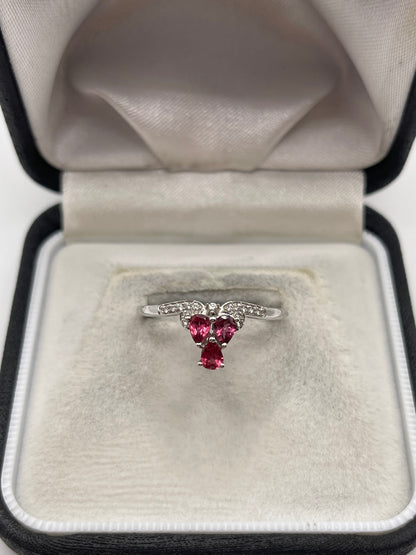 9ct white gold tourmaline and zircon ring