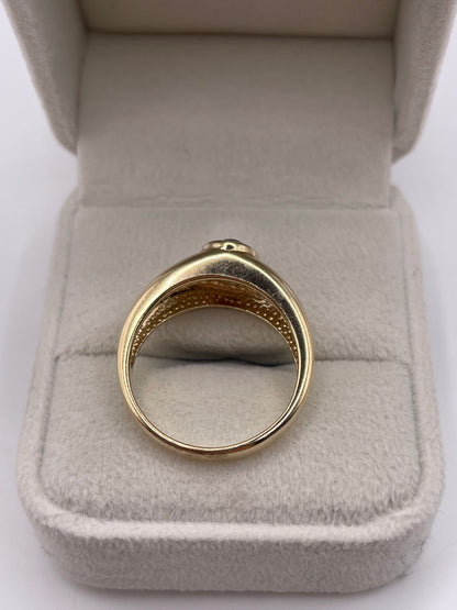 9ct gold cabochon garnet ring