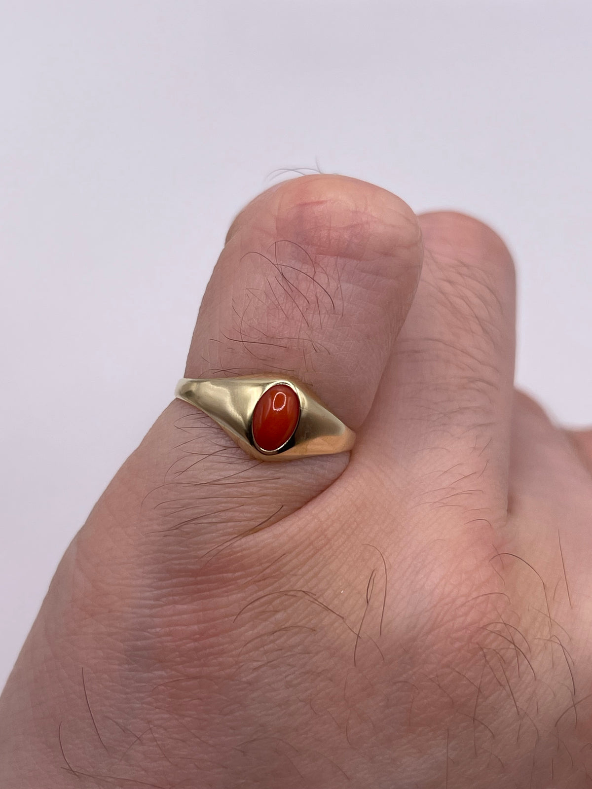 9ct gold coral ring