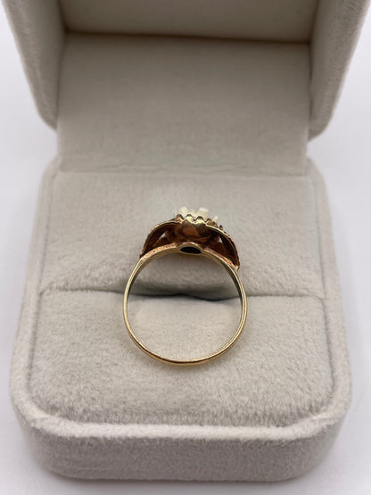 9ct gold carved rose ring