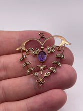 Load image into Gallery viewer, Antique 9ct gold amethyst and pearl pendant
