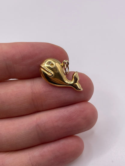9ct gold whale charm