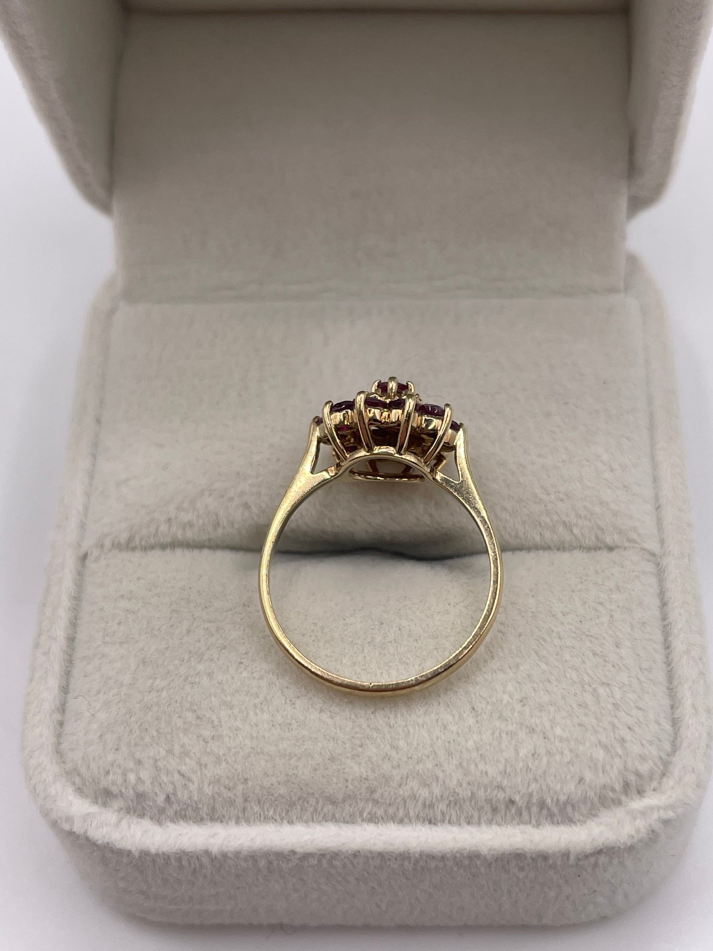 9ct gold ruby and diamond ring
