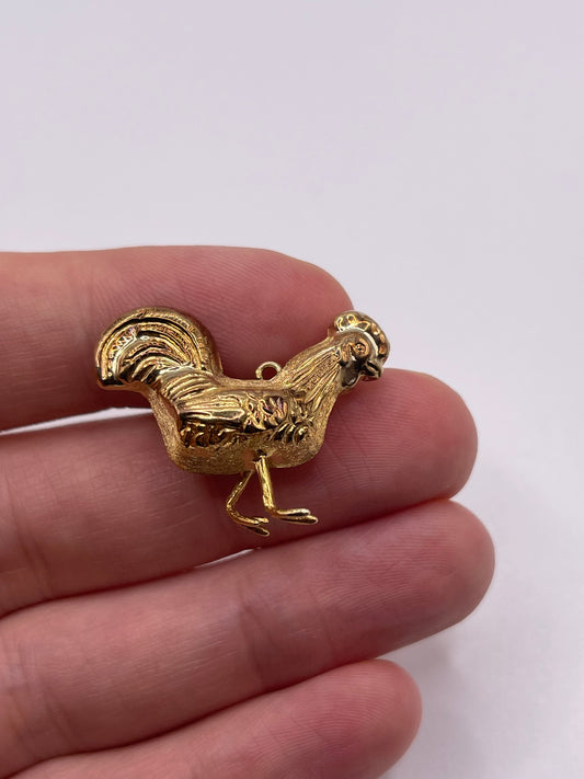 9ct gold rooster charm