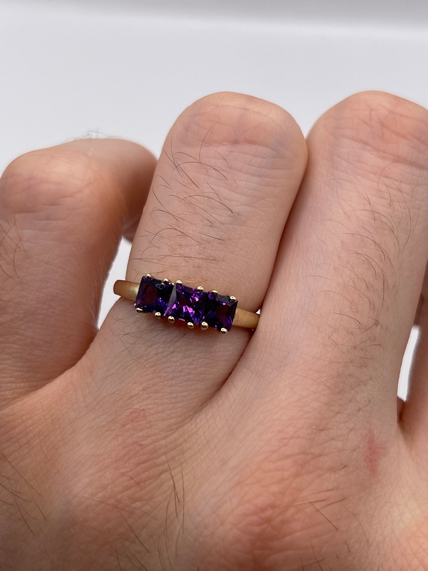 9ct gold amethyst ring