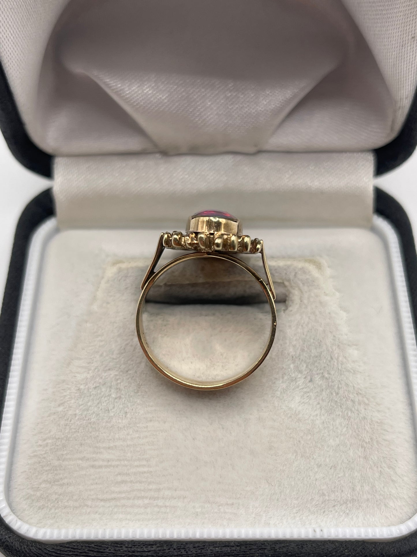 9ct gold black opal ring