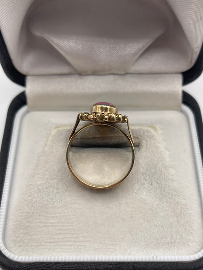 9ct gold black opal ring