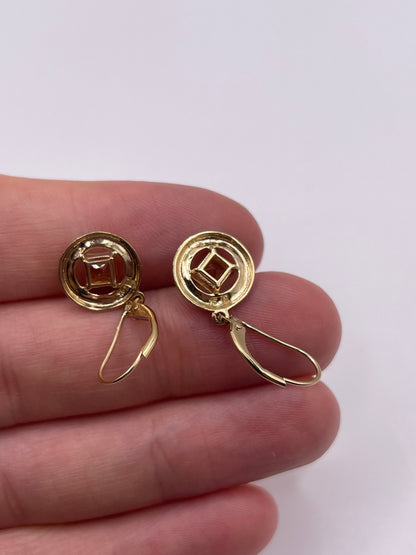 9ct gold citrine earrings