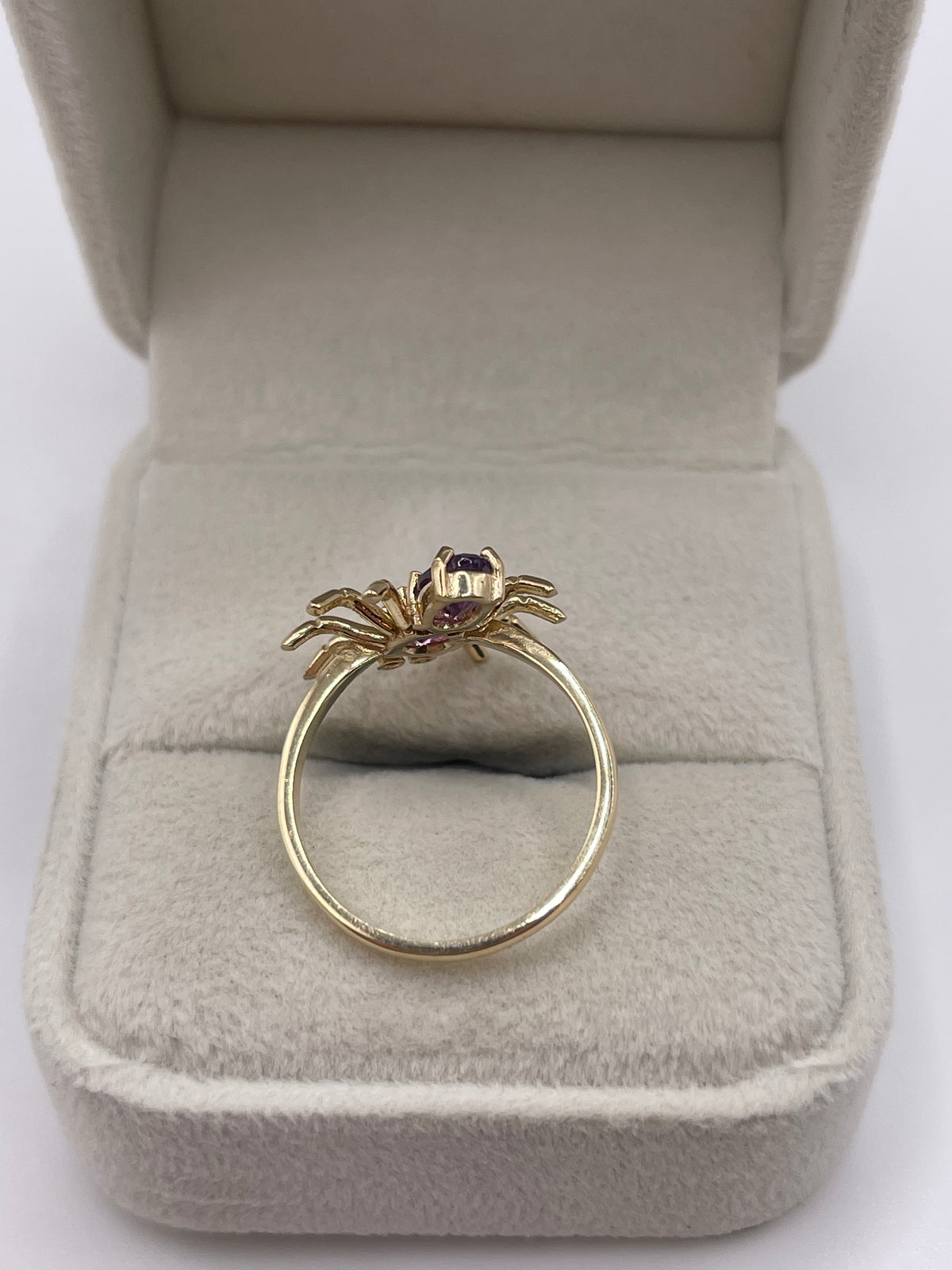 9ct gold amethyst and diamond spider ring
