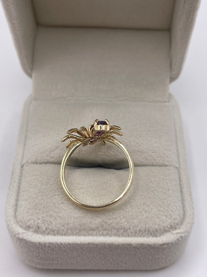 9ct gold amethyst and diamond spider ring