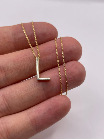 9ct gold initial L necklace