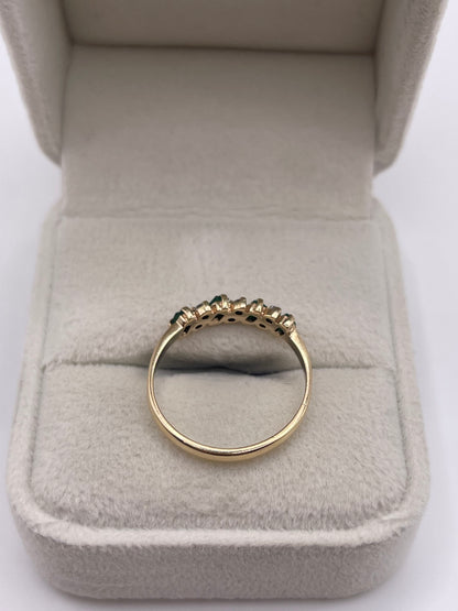 9ct gold emerald and diamond ring