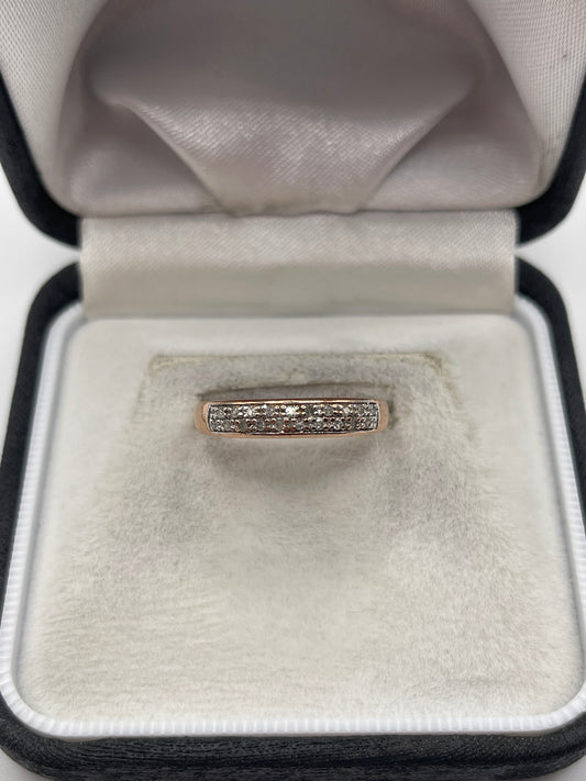 9ct rose gold diamond ring