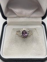 Load image into Gallery viewer, 9ct gold amethyst and diamond ring

