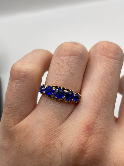 Antique 9ct rose gold paste ring