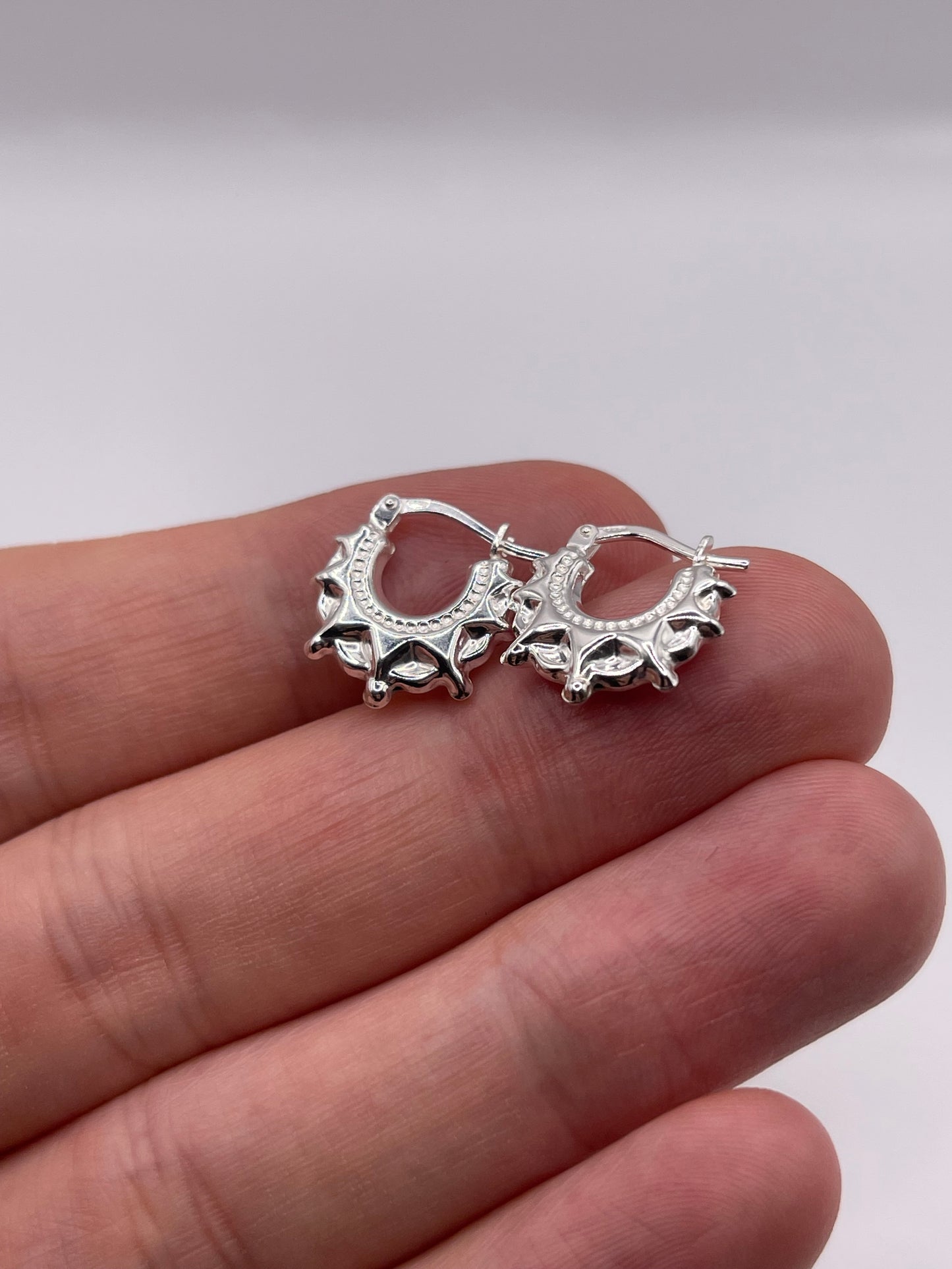 Silver creole earrings