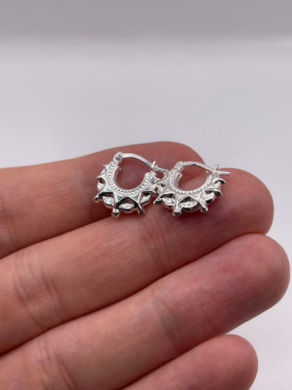 Silver creole earrings