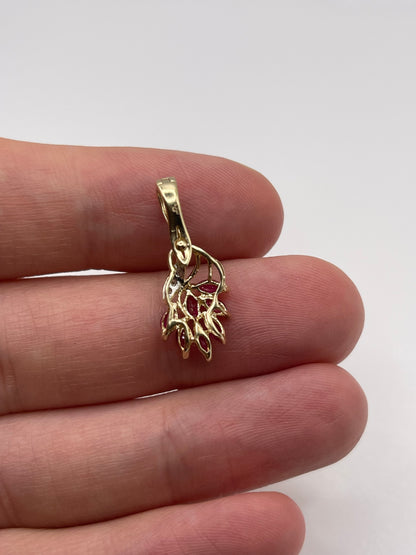 9ct gold ruby and diamond pendant