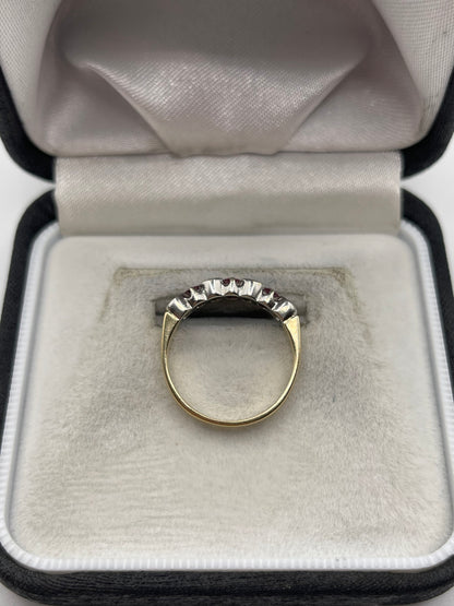 9ct gold ruby and diamond ring