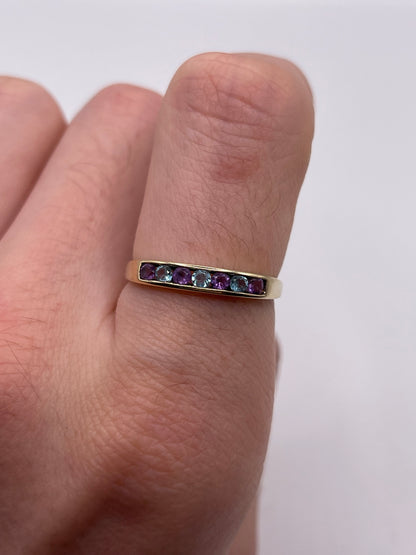 9ct gold amethyst and topaz ring
