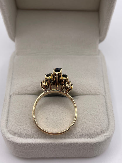 14ct gold sapphire and diamond ring