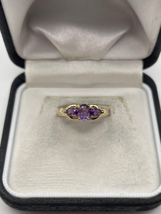 9ct gold amethyst ring