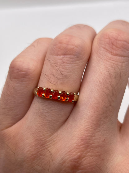 9ct gold fire opal ring