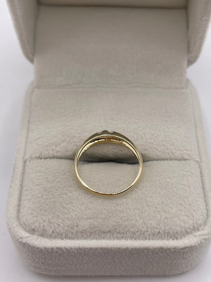 9ct gold cz gypsy ring