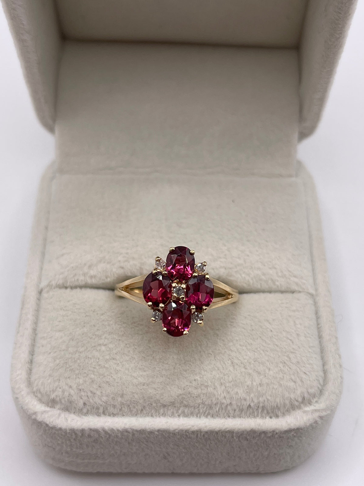 9ct gold tourmaline and diamond ring