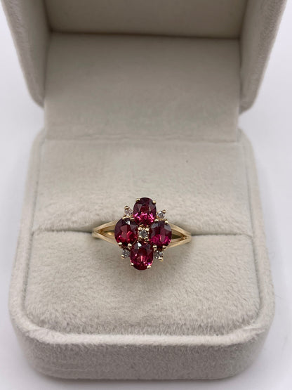9ct gold tourmaline and diamond ring