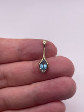 Load image into Gallery viewer, 9ct gold topaz and diamond pendant
