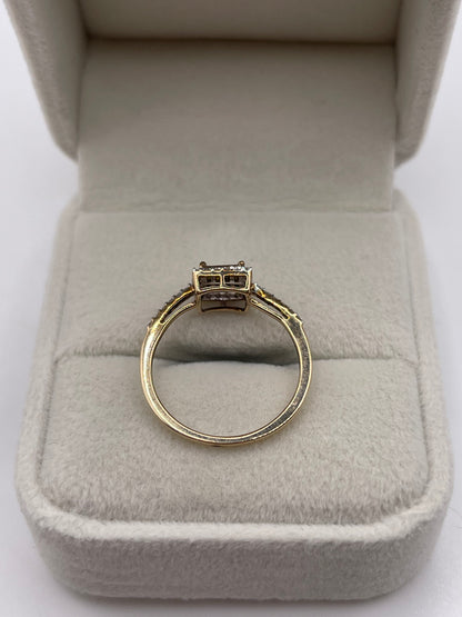 9ct gold diamond cluster ring