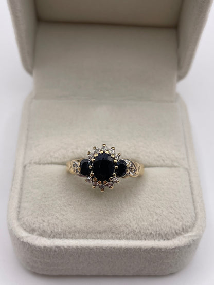 9ct gold sapphire and diamond ring