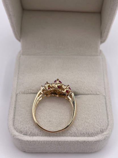 9ct gold ruby and diamond ring