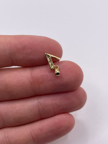 9ct gold diamond initial V pendant