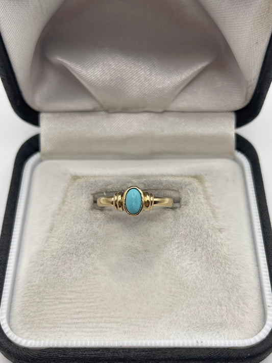 9ct gold turquoise ring