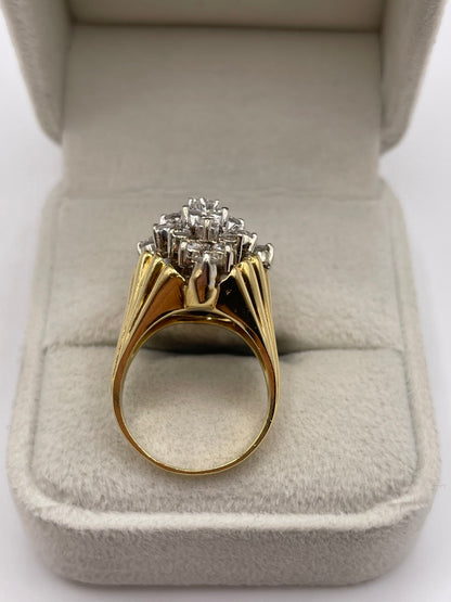 18ct gold diamond cluster ring
