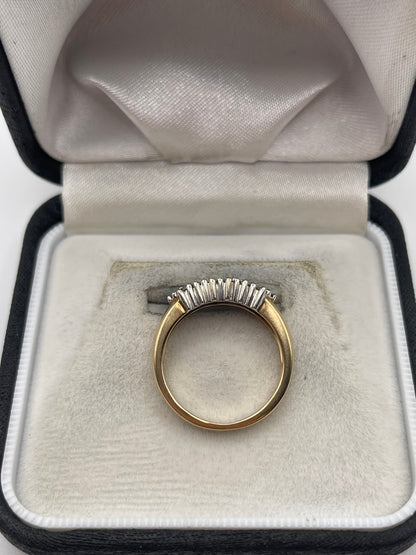 9ct gold amethyst and diamond ring