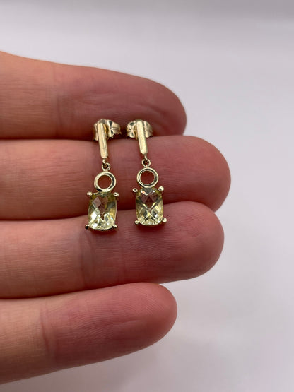 9ct gold lemon quartz earrings
