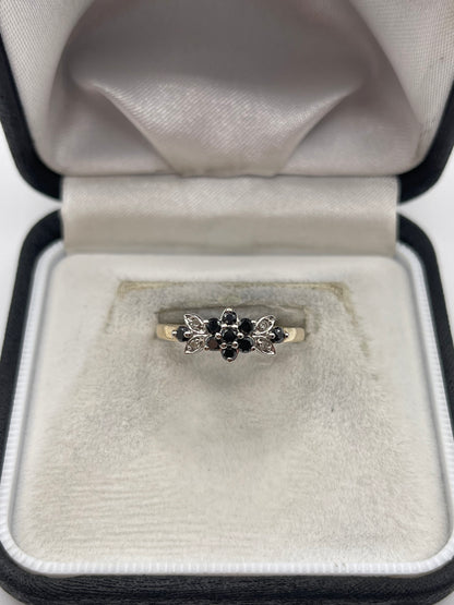 9ct gold diamond cluster ring