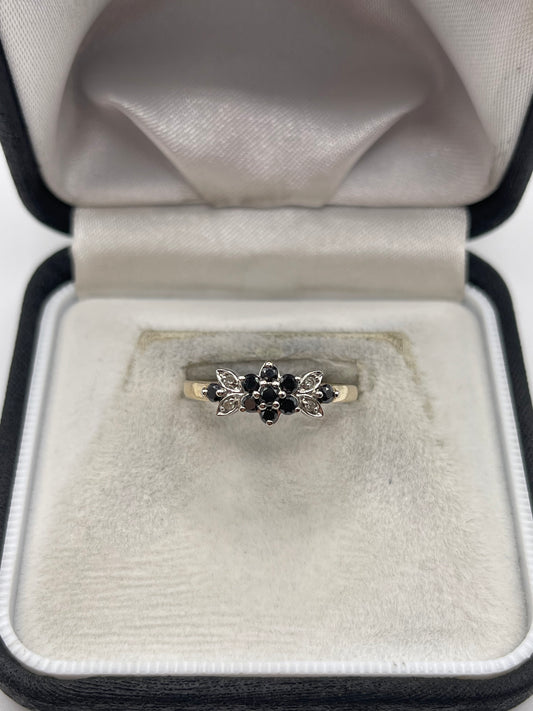 9ct gold diamond cluster ring