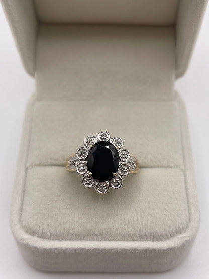 9ct gold sapphire and diamond ring