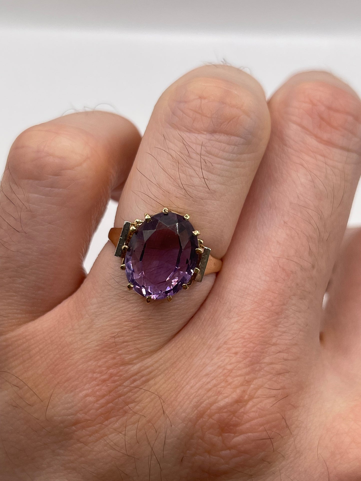 9ct gold amethyst ring