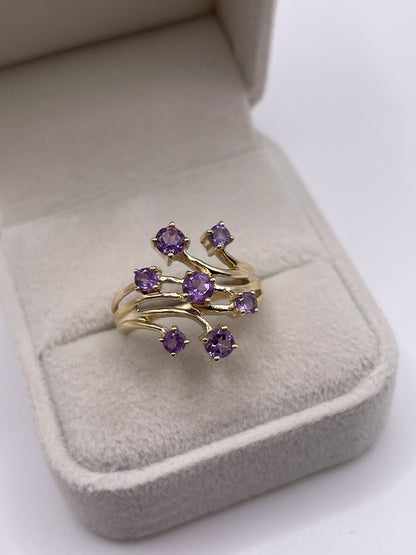 9ct gold amethyst ring