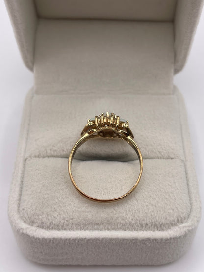 9ct gold opal and diamond ring