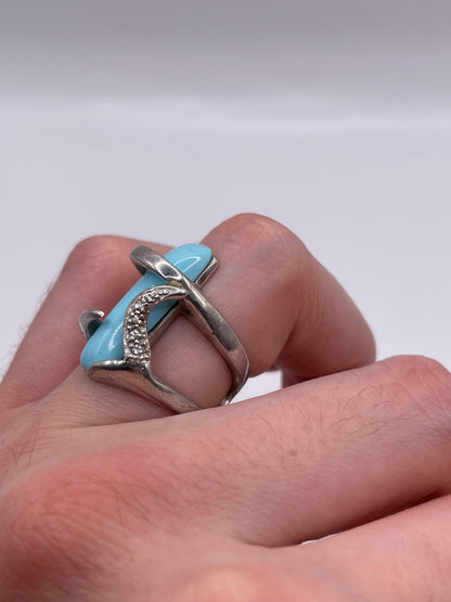 Silver gemstone ring