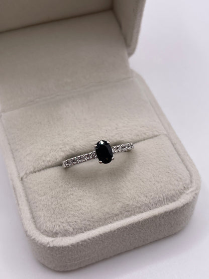 9ct white gold sapphire and diamond ring