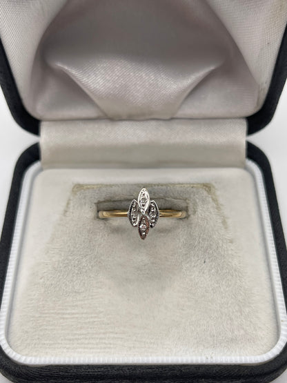 9ct gold diamond cluster ring
