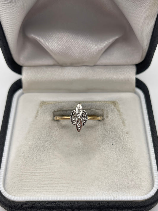 9ct gold diamond cluster ring