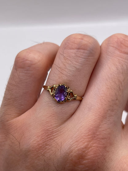 9ct gold amethyst ring